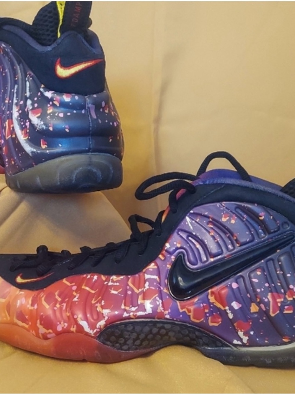 Nike Purple and Orange Foamposite Splash Sneakers Men’s SZ 10
